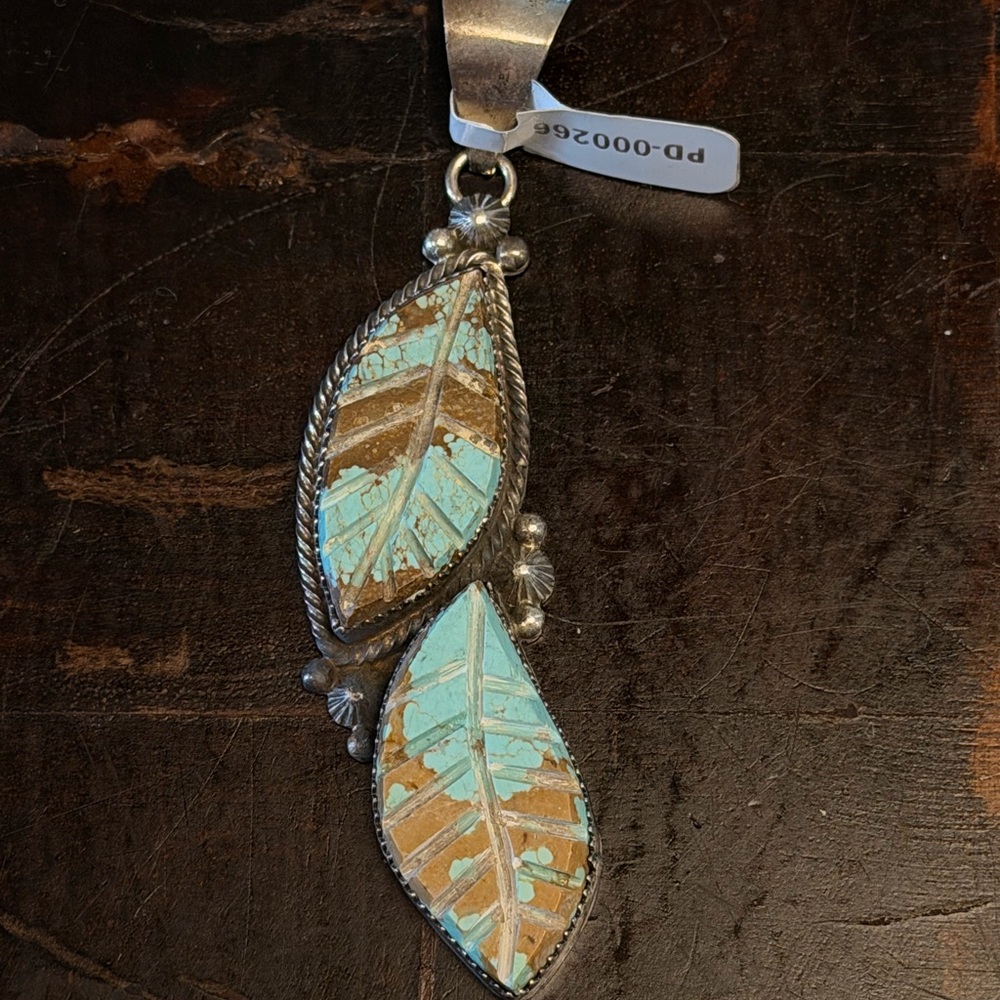 Authentic Native Mine #8 Tia Long leaf Pendant